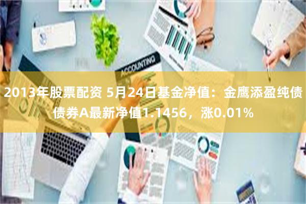 2013年股票配资 5月24日基金净值：金鹰添盈纯债债券A最新净值1.1456，涨0.01%