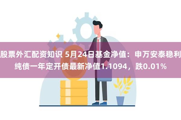 股票外汇配资知识 5月24日基金净值：申万安泰稳利纯债一年定开债最新净值1.1094，跌0.01%